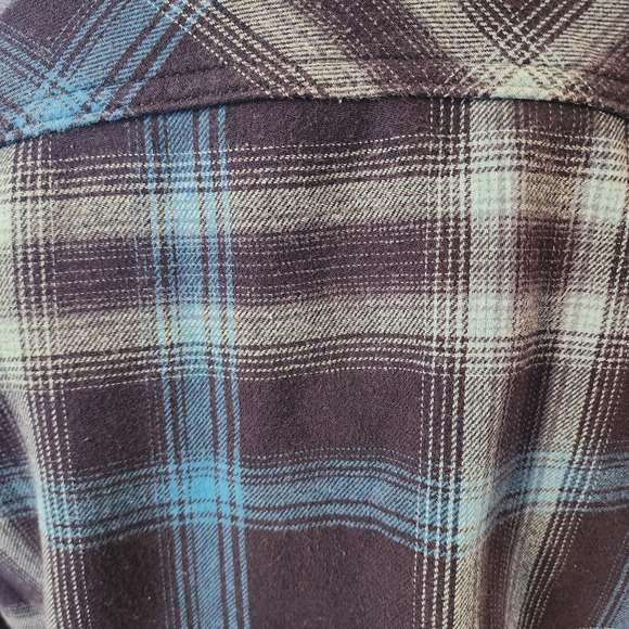 Orvis Women's Fleece Lined Blue Plaid Shacket Snap Down Front side pockets Small - Picture 4 of 6